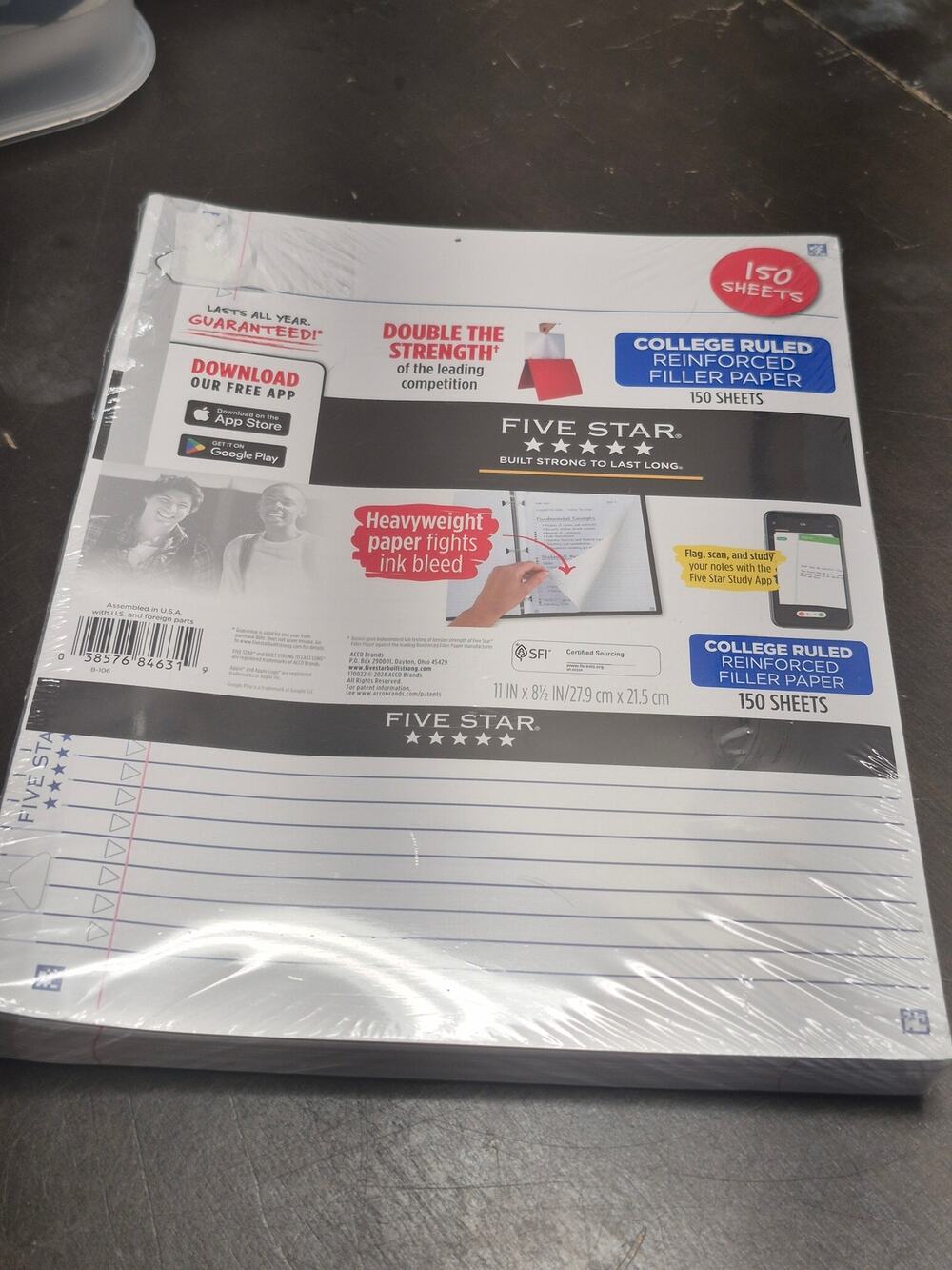 Five Star 150 College Ruled Reinforced Filler Binder Paper Work with the App s18